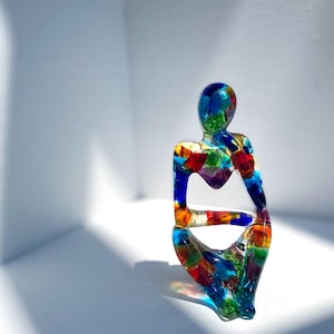 All Colors of the Rainbow - Recycled Glass Art Figure