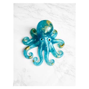 Oahu Sea Octopus Hawaii Vacation Keepsake Tako New Home Gift College Dorm Room Resin Ocean Sculpture Housewarming Present Ocean Paper Weight